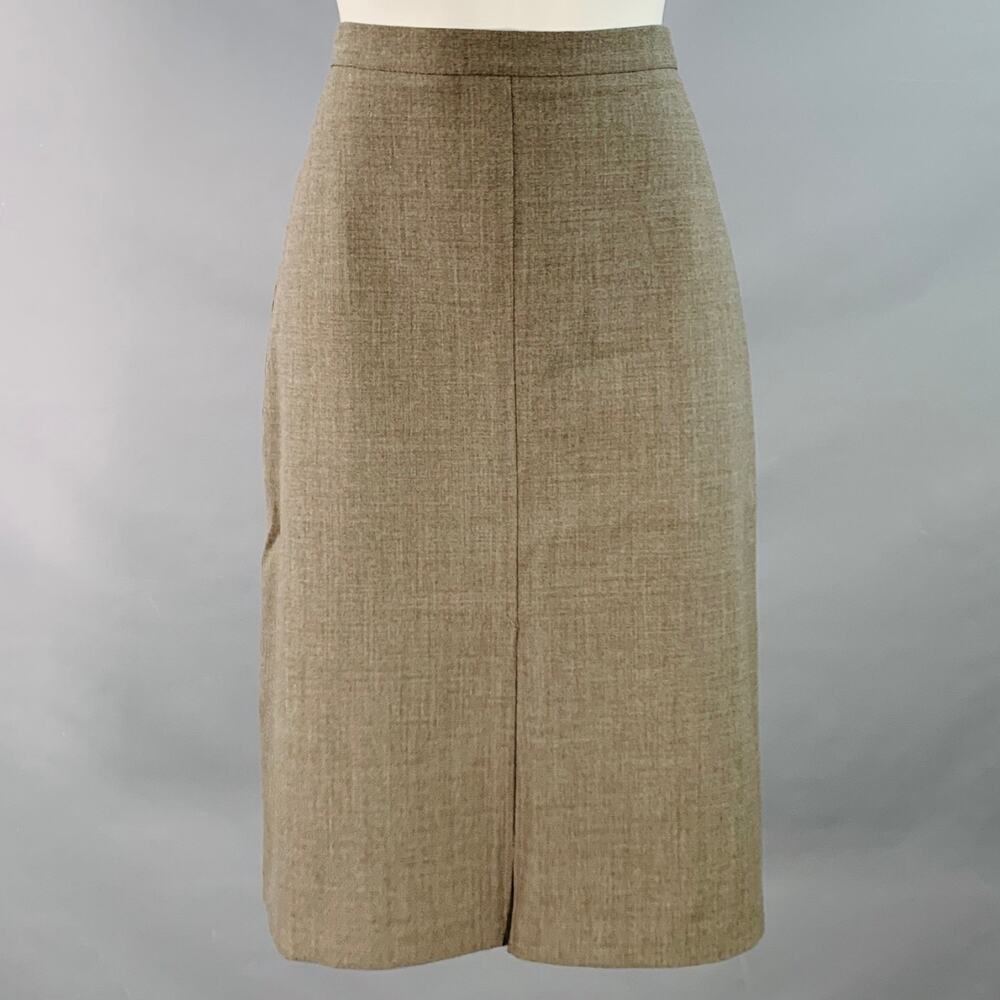 KATAYONE ADELI Size 2 Brown Grey Wool Blend Pencil Below Knee Skirt